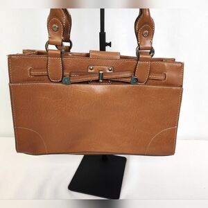 Liz Claiborne Brown Faux Leather Handbag 13.5"Wx8.5"T